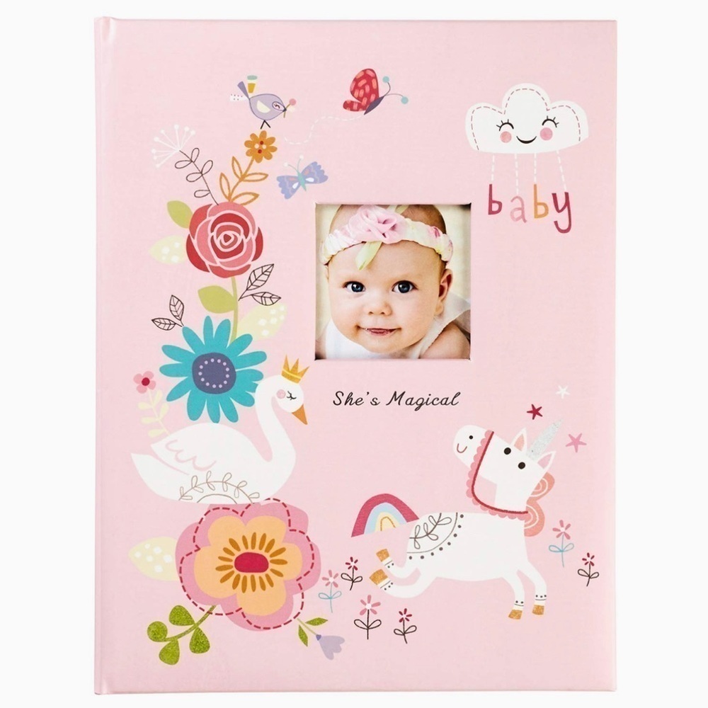NEW “She's Magical'' Pink Baby Memory Book for Girls, 48 Pages, 9.1'' x 11.5''